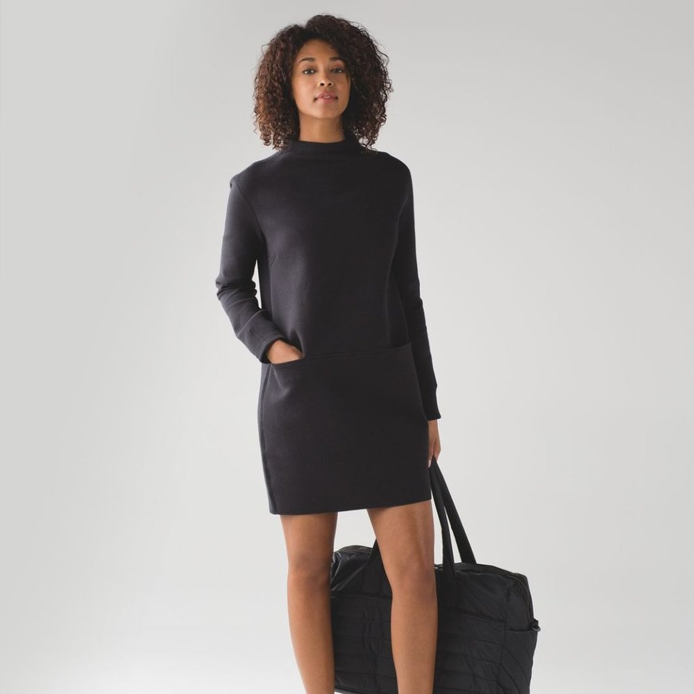 Lululemon City Bound Dress two front pocket Sweater Dress Size 6
